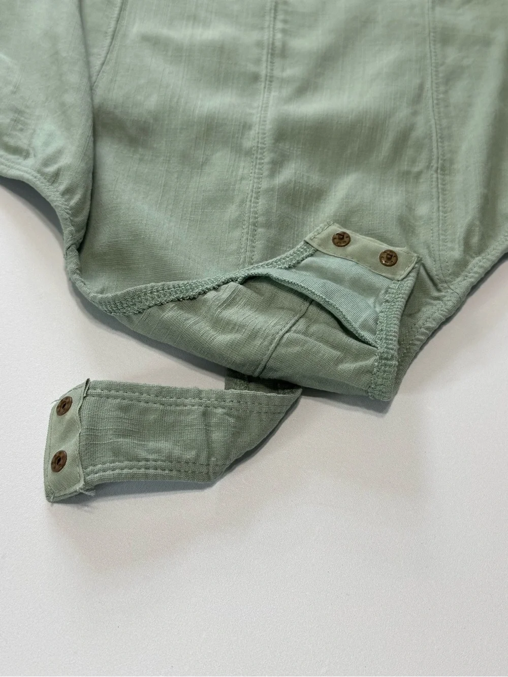 Free People Lola Bodysuit Shoulder Tie Sea Mist Green Corset Bustier NWT Size S